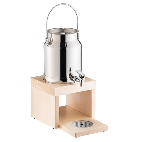 Stainless Steel Milk Dispenser with Natural Maple Wood Base - 10836 (Pack of 1)