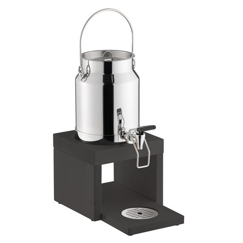 Stainless Steel Milk Dispenser with Black Beech Wood Base - 10837 (Pack of 1)