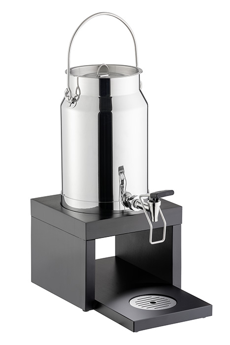 Stainless Steel Milk Dispenser with Black Beech Wood Base - 10839 (Pack of 1)
