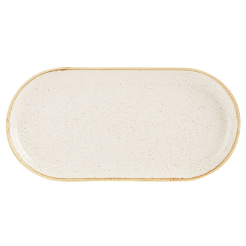 Oatmeal Narrow Oval Plate 32x20cm/12.5x8