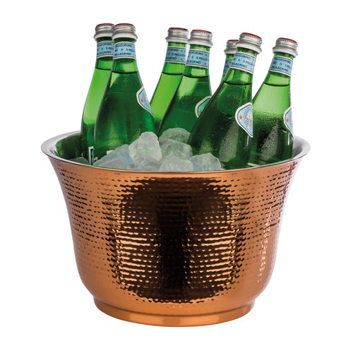 Hammered finish Bottle Cooler - stainless steel (Copper colour) - 36121 (Pack of 1)