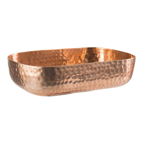 Aluminium 'Copper look' Hammered Bowl  23 x 15.5cm - 40694 (Pack of 1)