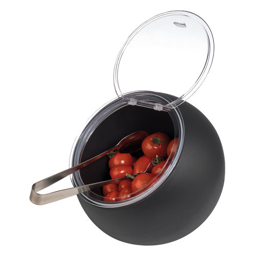 2 piece Serving Set (includes Bowl & Hinged Cover) - Black - 85083 (Pack of 1)