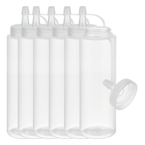 6 Piece Set Squeeze Bottles (White) - 93250 (Pack of 1)