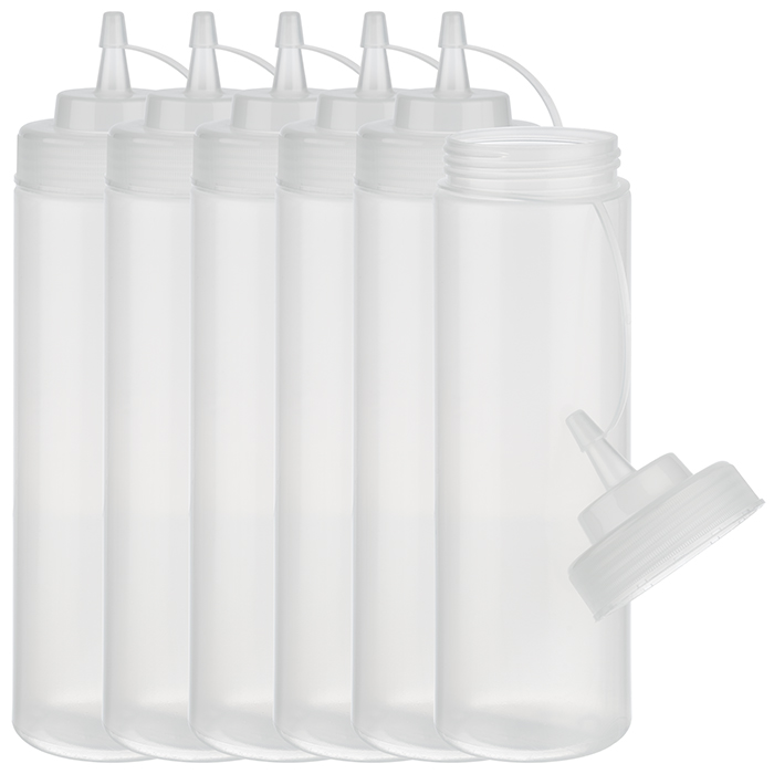 6 Piece Set Squeeze Bottles (White) - 93256 (Pack of 1)