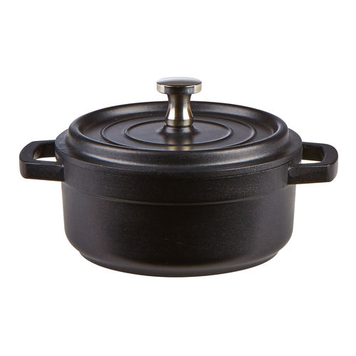 Mini Round Black Cast Aluminium Cocotte 10x5cm - CB3004 (Pack of 1)