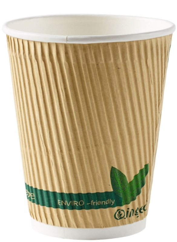 Ingeo Compostable Ripple Wall Hot Cups 12oz (500) - CA-CC-12