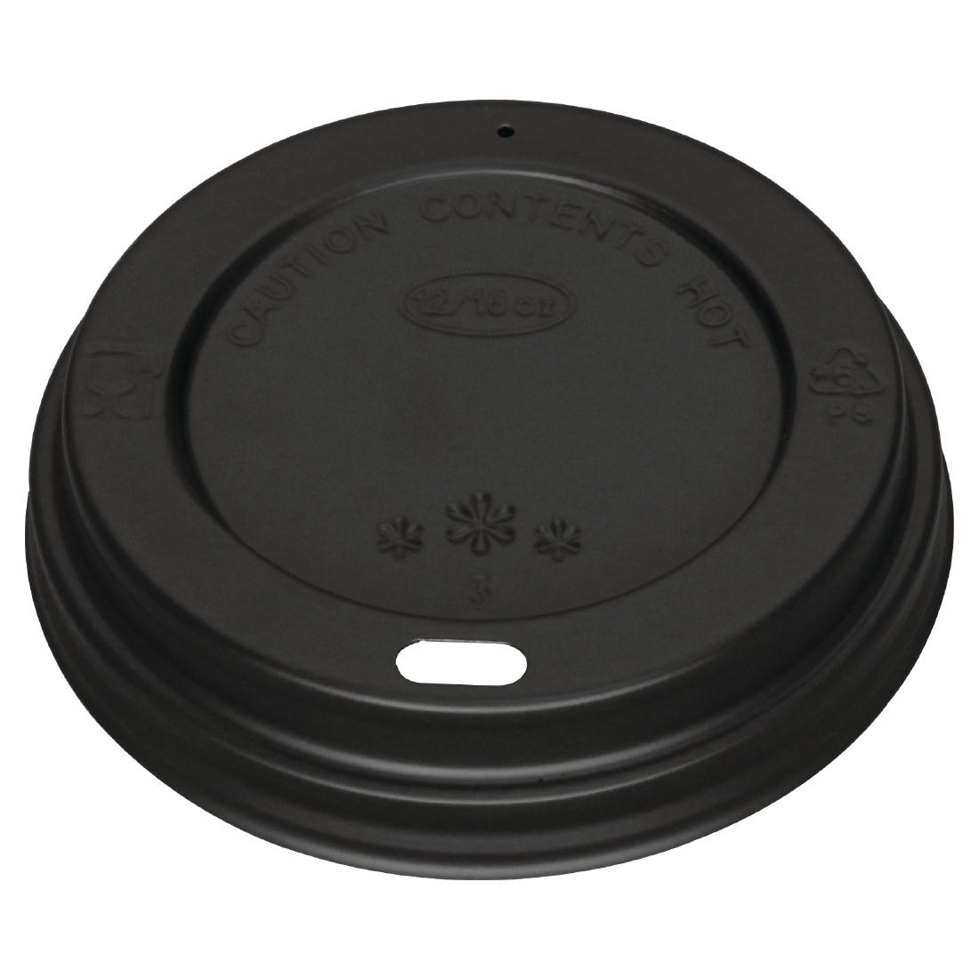 Compostable Black Lid for Coffee Cups 12-16oz Pack 1000 - CA-CUPL-12