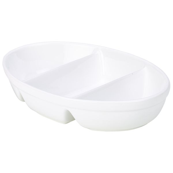 R.G.3 Divided Veg. Dish 28cm White - 3DV2-W (Pack of 4)