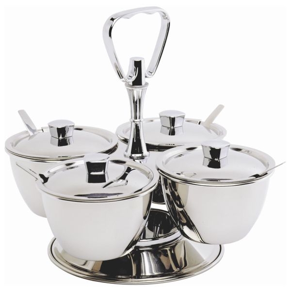 GenWare Stainless Steel Revolving Relish Server 4-Way - 8053-4