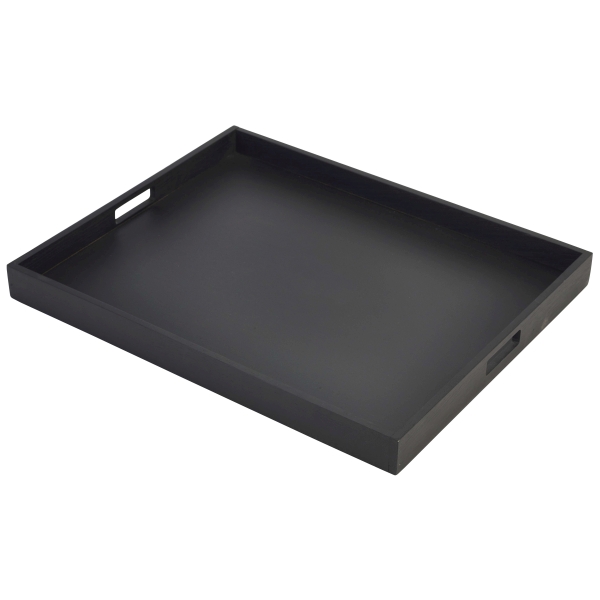 Solid Black Butlers Tray 53.5 x 42.5 x 4.5cm - BT5342BK