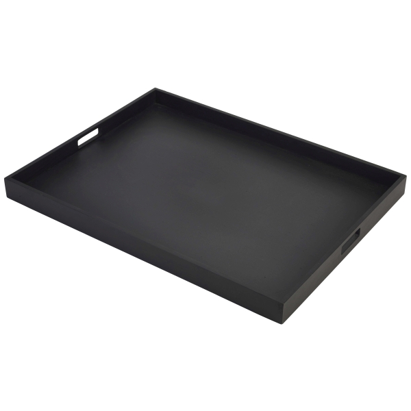 Solid Black Butlers Tray 64 x 48 x 4.5cm - BT6448BK