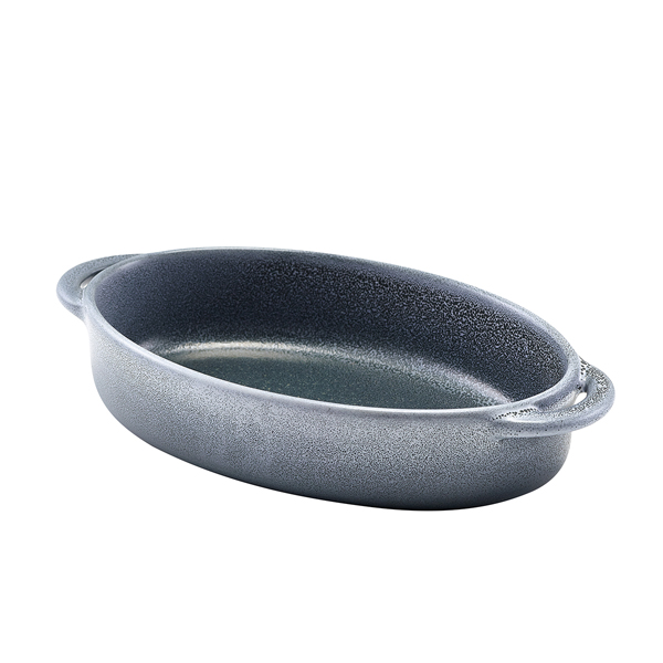 Forge Graphite Stoneware Oval Dish 17.5 x 11.5 x 4cm - CT-OD18G (Pack of 6)