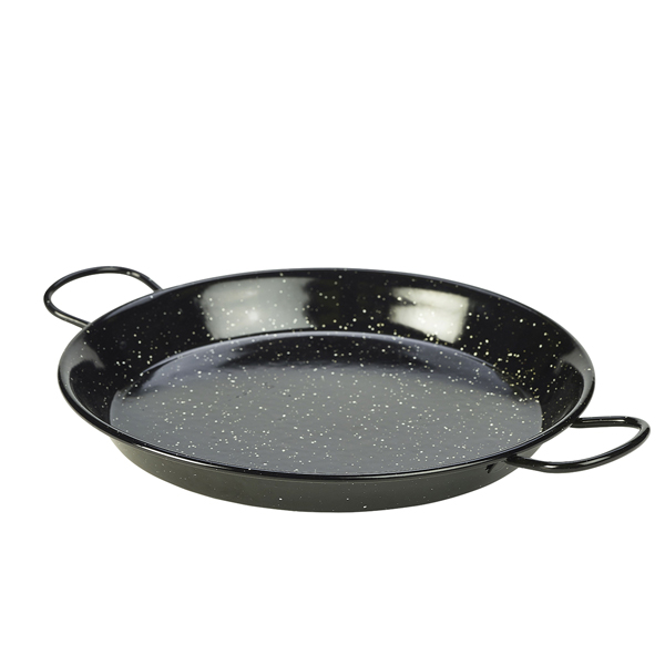 Black Enamel Paella Pan 30cm - E0230 (Pack of 6)