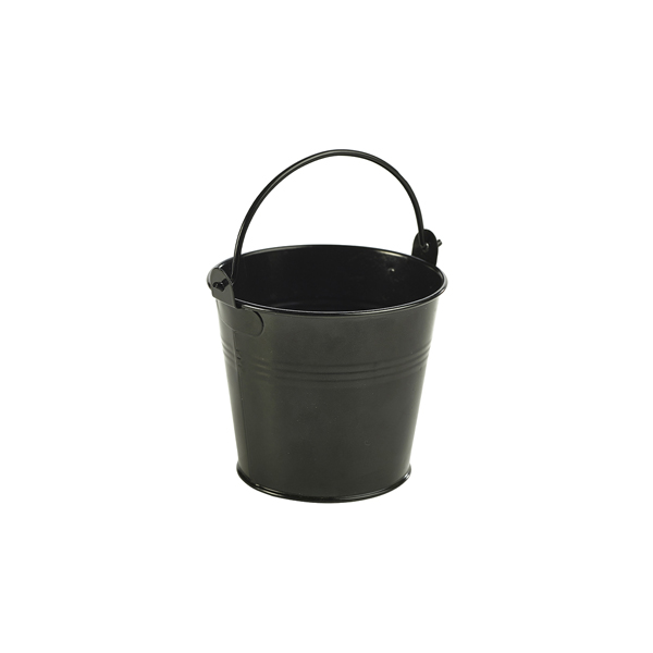 Galvanised Steel Serving Bucket 10cm Dia Black - GSB10BK (Pack of 12)