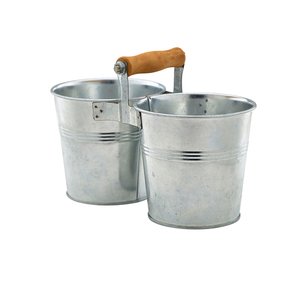 Galvanised Steel Combi Serving Buckets 12cm Dia - GSB12COM