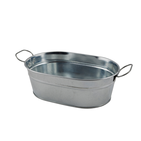 Galvanised Steel Serving Bucket 23 x 15 x 7cm - GSB2315 (Pack of 6)