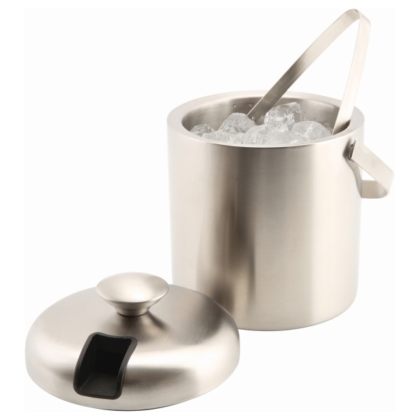 Genware Insulated St/St Ice Bucket&Tong 1.2L - ICBKT