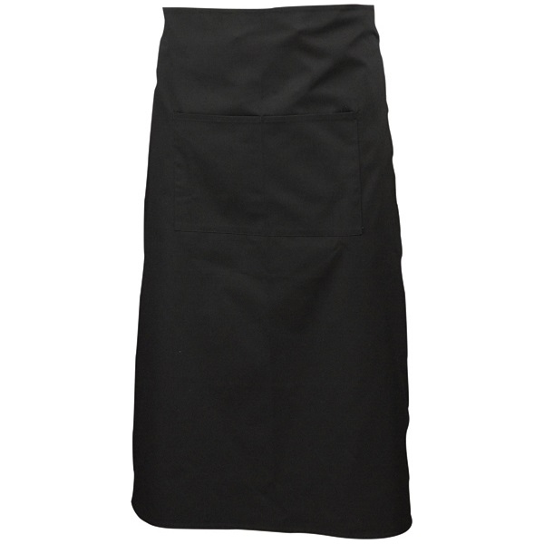 Black Waist Apron W/ Split Pocket 70cm Long - NA10