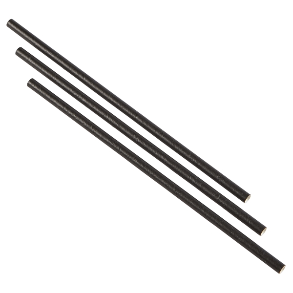 Paper Straws Black 20cm (500pcs) - PPS20PBK