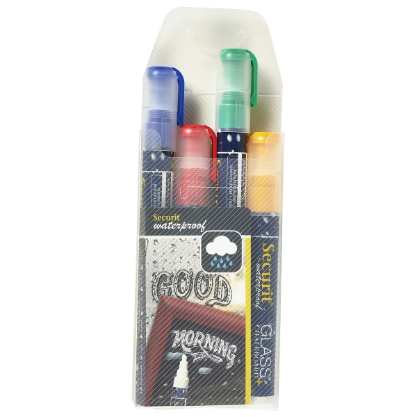 Waterproof Chalk Markers 4 Colour Pack (R, G, Y, Bl) Medium - SMA610-V4