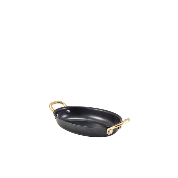 GenWare Black Vintage Steel Oval Dish 16.5 x 12.5cm - SSD16BKV (Pack of 6)