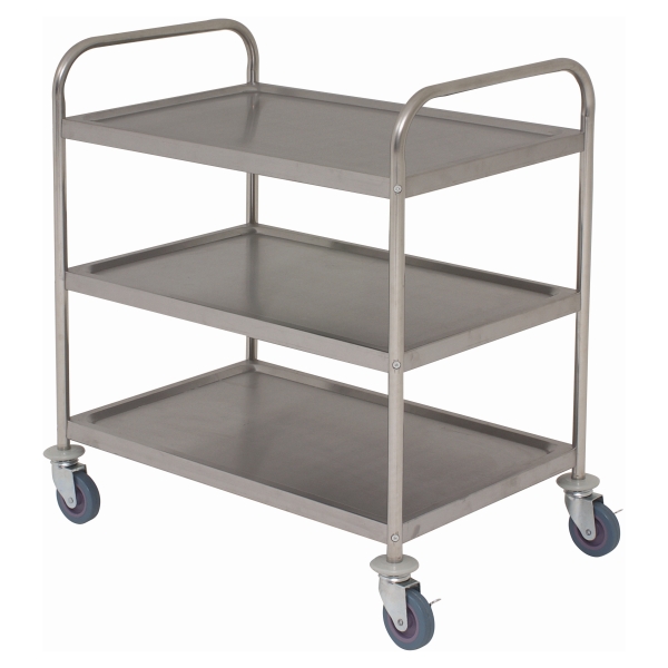 S/St. Trolley 85.5L X 53.5W X 93.3H 3 Shelves - TROL3S