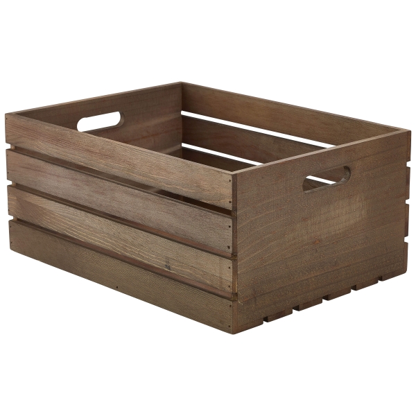 Wooden Crate Dark Rustic Finish 41 x 30 x 18cm - WDC-4130D