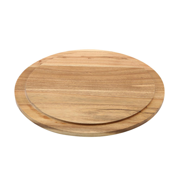 Genware Round Wood Serving / Cake Board 33cm - WSB33