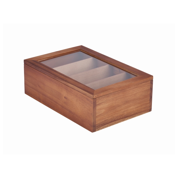 Acacia Wood Tea Box 30X20X10cm - WTB