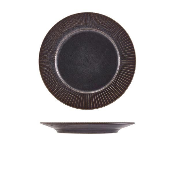 Terra Porcelain Black Fluted Winged Plate 21cm - WP-PBKF21 (Pack of 6)
