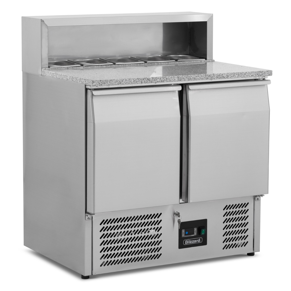 BLIZZARD 2 Door Compact Gastronorm Pizza Prep Counter 240L - BCC2PREPGRANITE