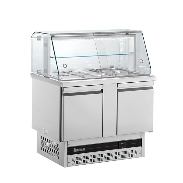 INOMAK 2 DOOR COMPACT GN SALADETTE WITH DISPLAY 232L - BSV7300-HC