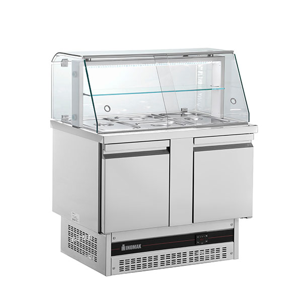 INOMAK 2 Door Compact GN Saladette with Display 232L - BSV7300