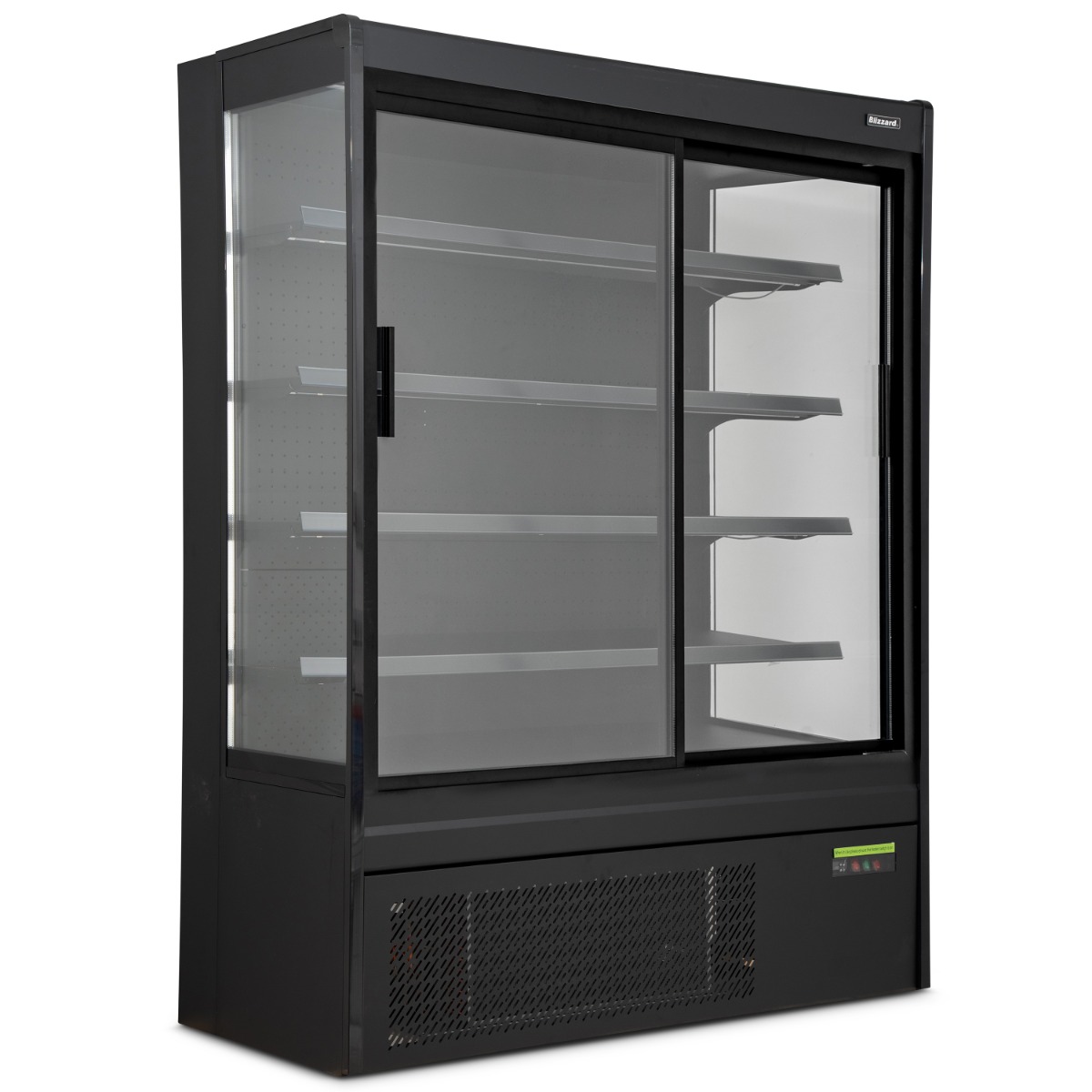 BLIZZARD Black Tiered Display With Sliding Glass Doors - BTD150BK-GD