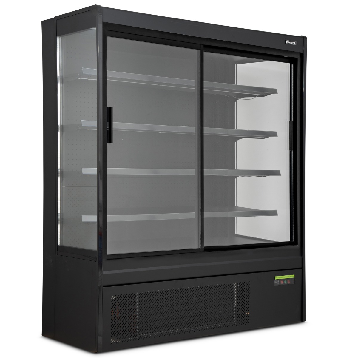BLIZZARD Black Tiered Display With Sliding Glass Doors - BTD200BK-GD