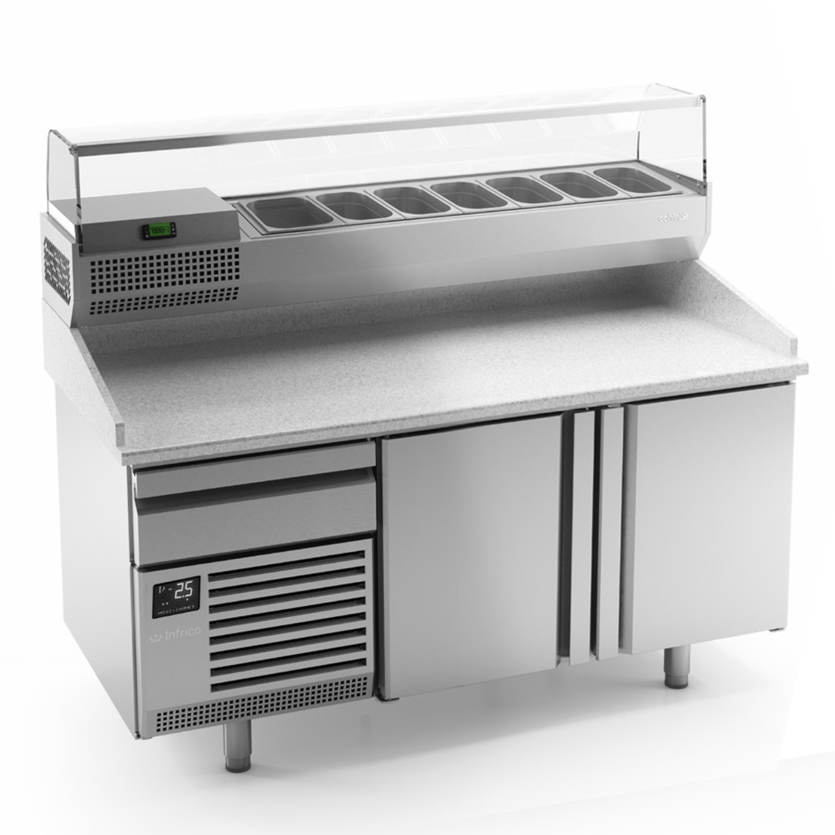 INFRICO 2 Door Pizza Prep Counter 485L - MP1740