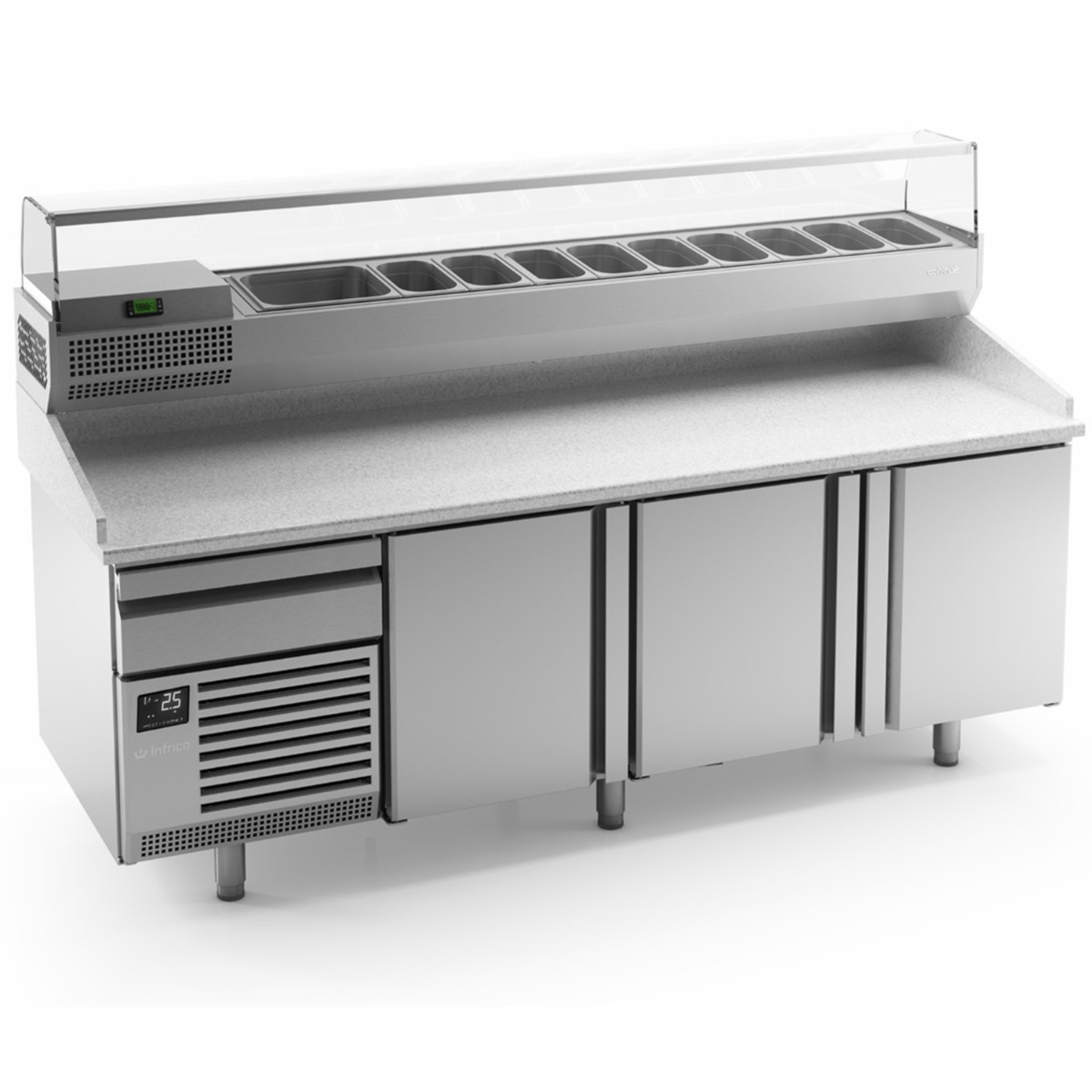 INFRICO 3 Door Pizza Prep Counter 700L - MP2300