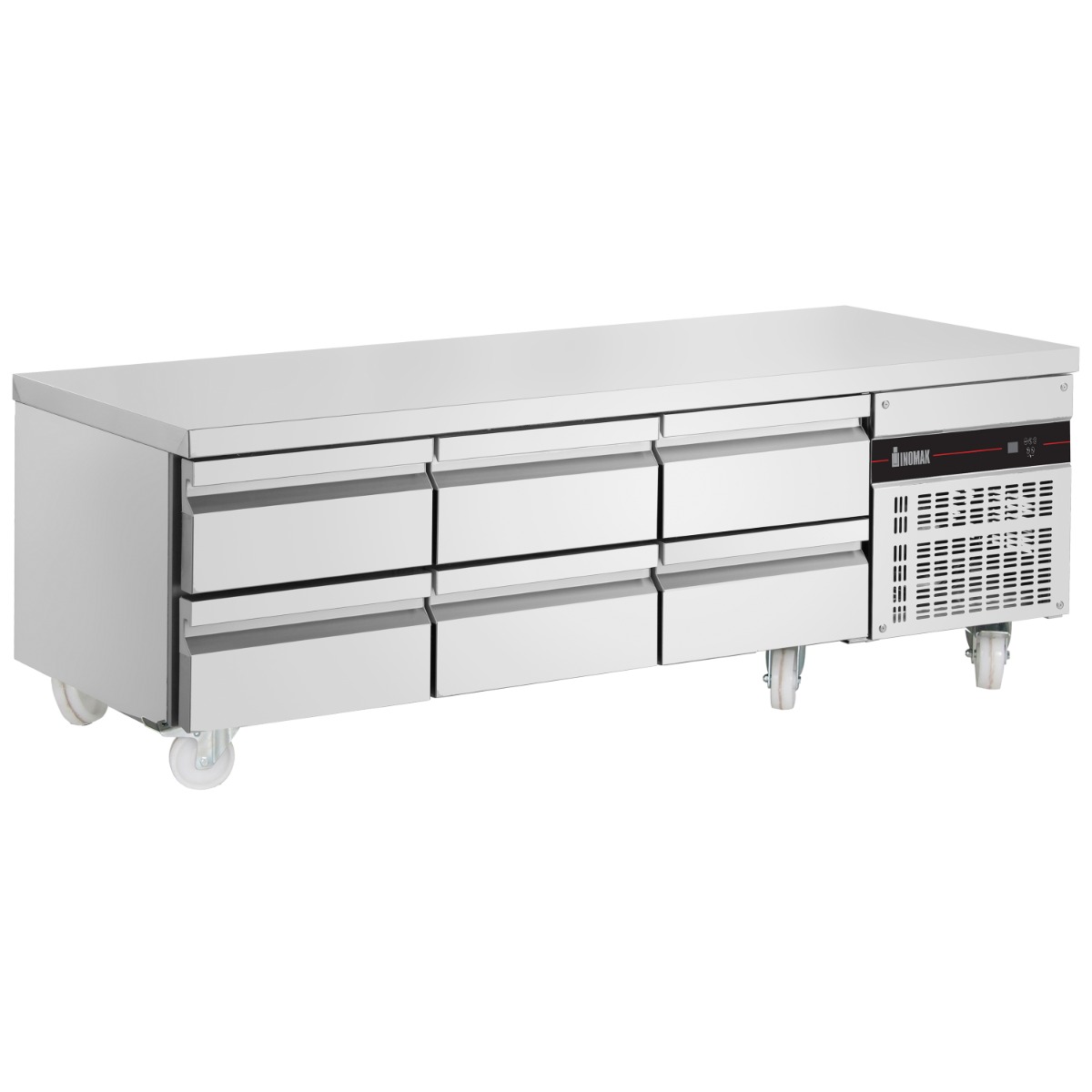 INOMAK 6 DRAWER LOW HEIGHT 620MM SNACK COUNTER 246L - PWN333-HC