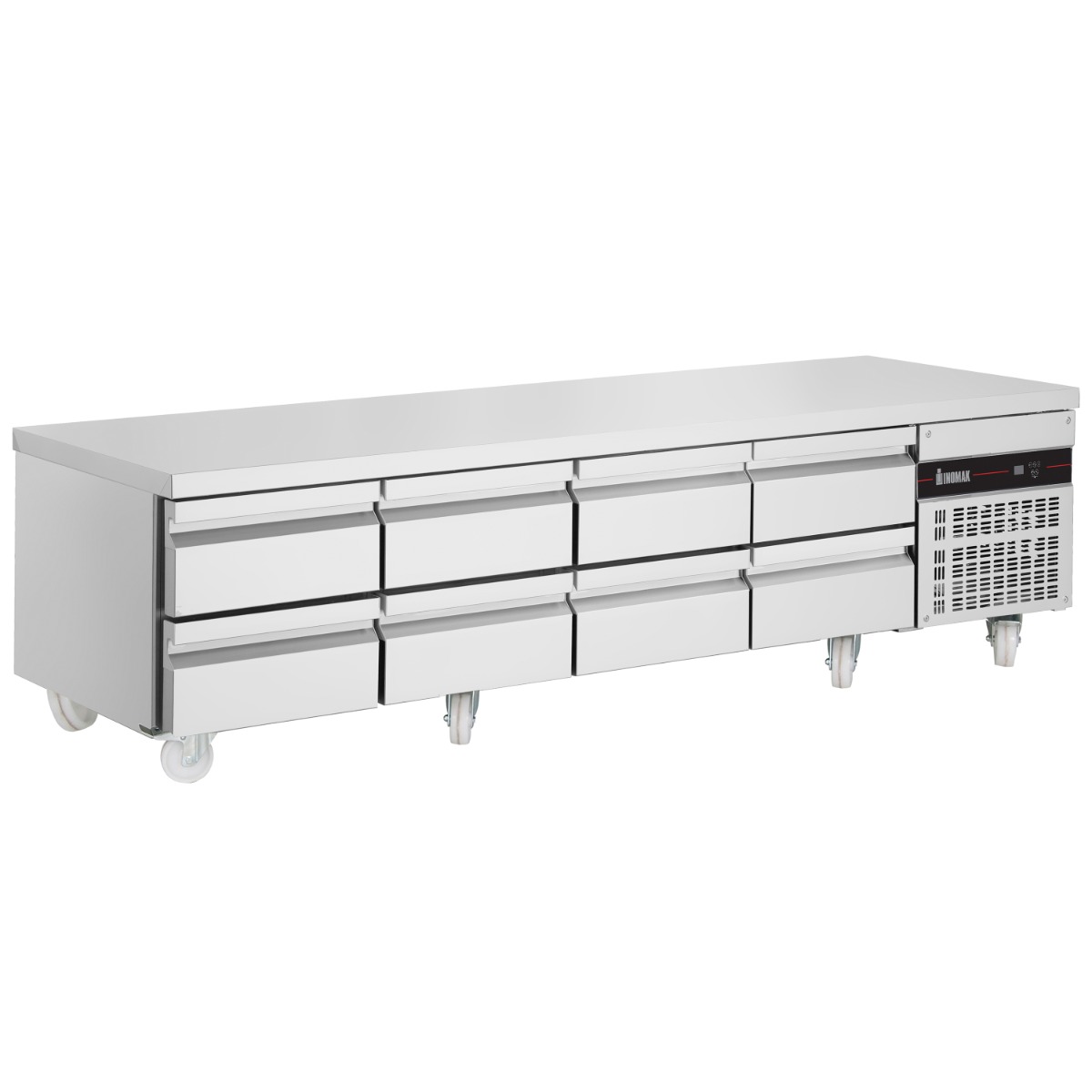 INOMAK 8 DRAWER LOW HEIGHT 620MM SNACK COUNTER 334L - PWN3333-HC