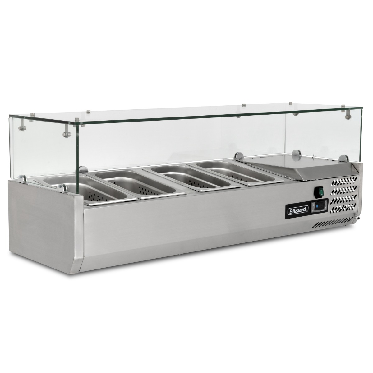 BLIZZARD 1/3 Gastronorm Prep Top with Glass Cover 1200mm(W) - TOP1200CR