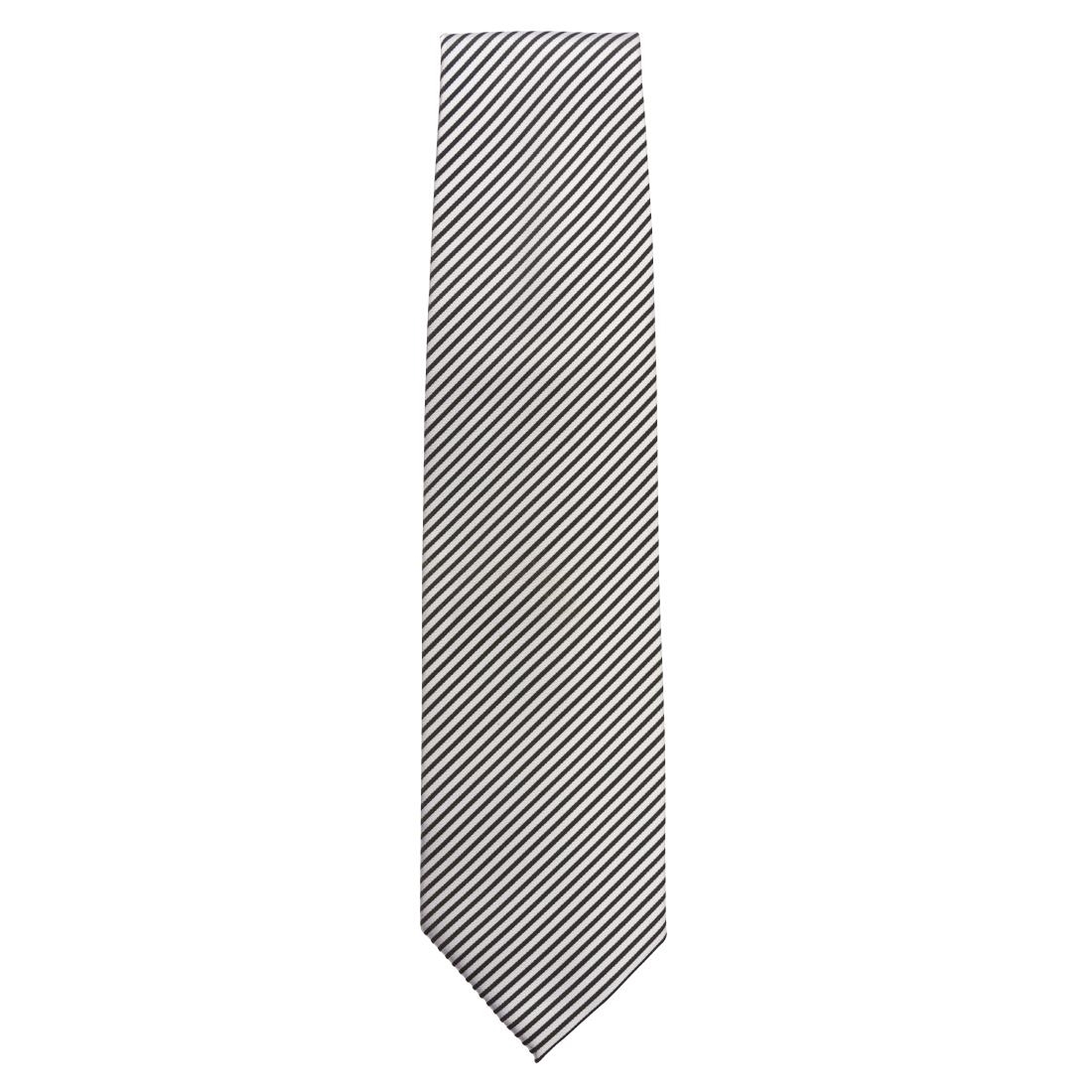 Chef Works Tie Silver and Black Fine Stripe