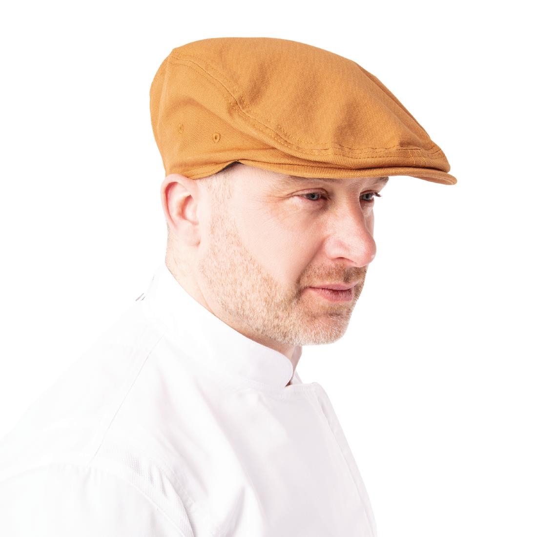 Chef Works Urban Rockford Pigment Dye Canvas Flat Cap Nutmeg L-XL