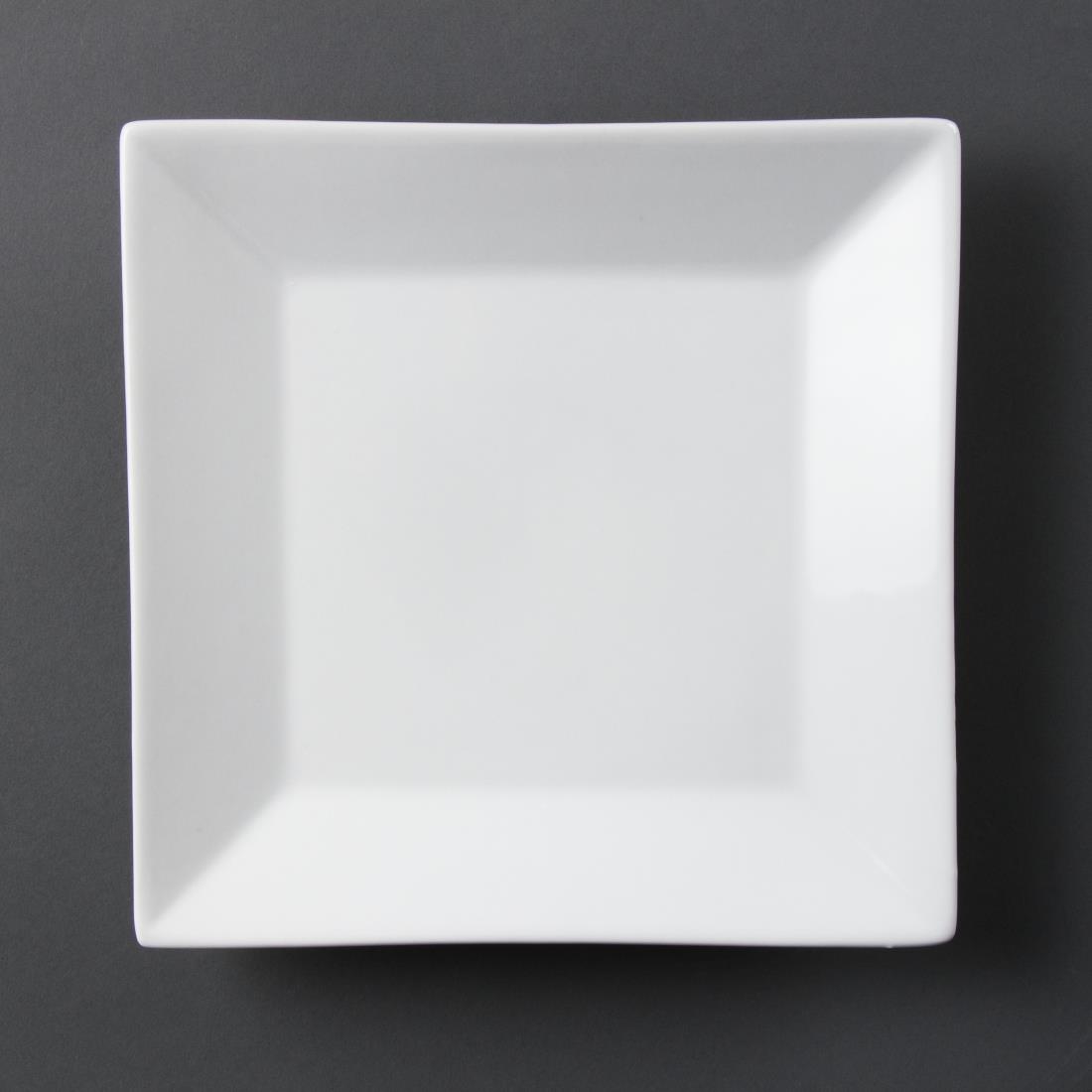 Olympia Whiteware Square Plates Wide Rim 250mm (Pack of 6)