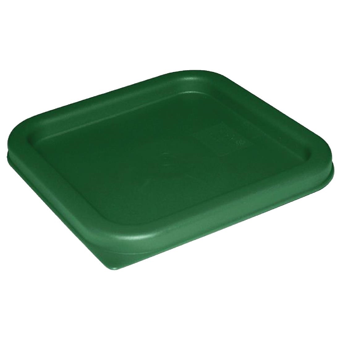 Hygiplas Polycarbonate Square Food Storage Container Lid Green Large