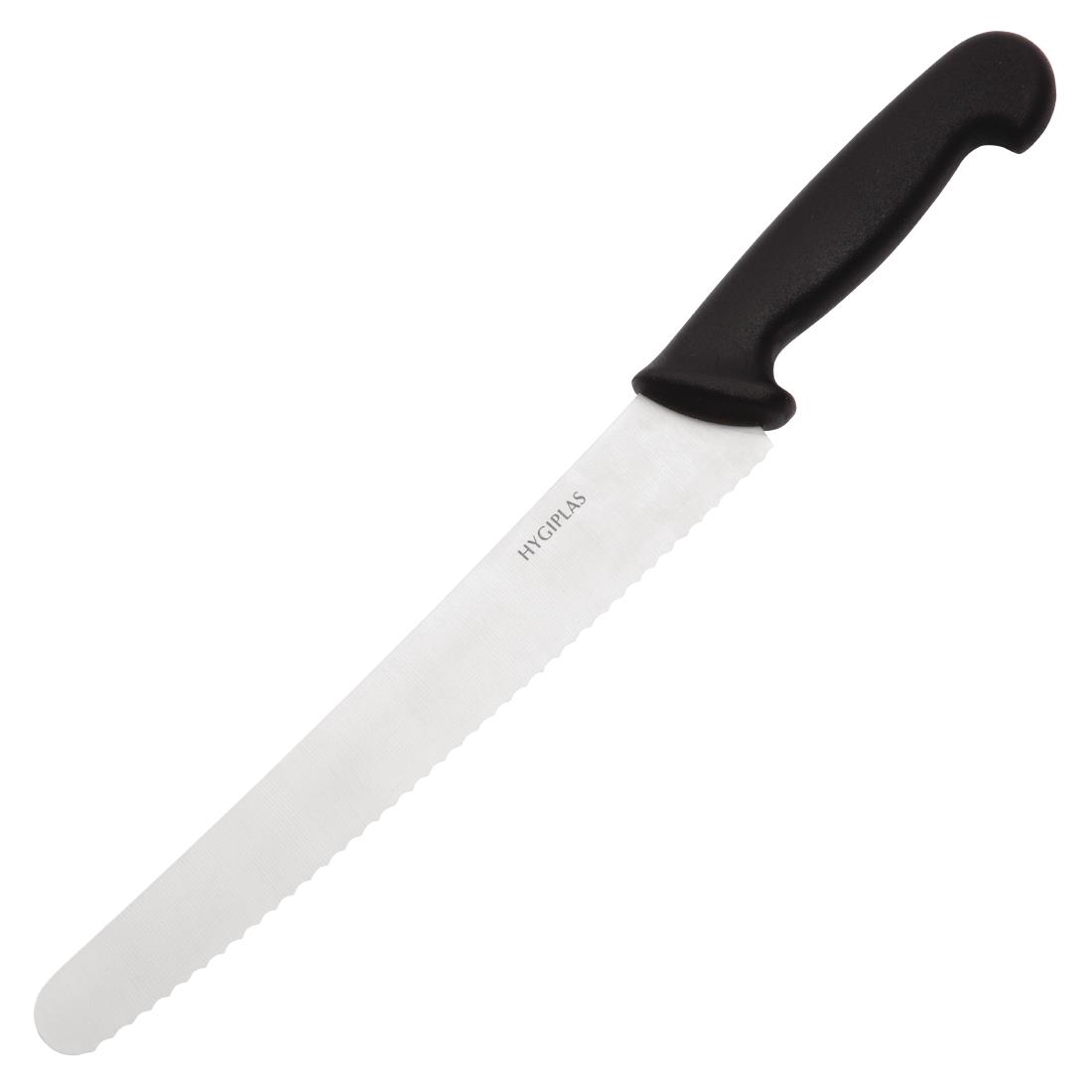 Hygiplas Serrated Pastry Knife Black 25.5cm