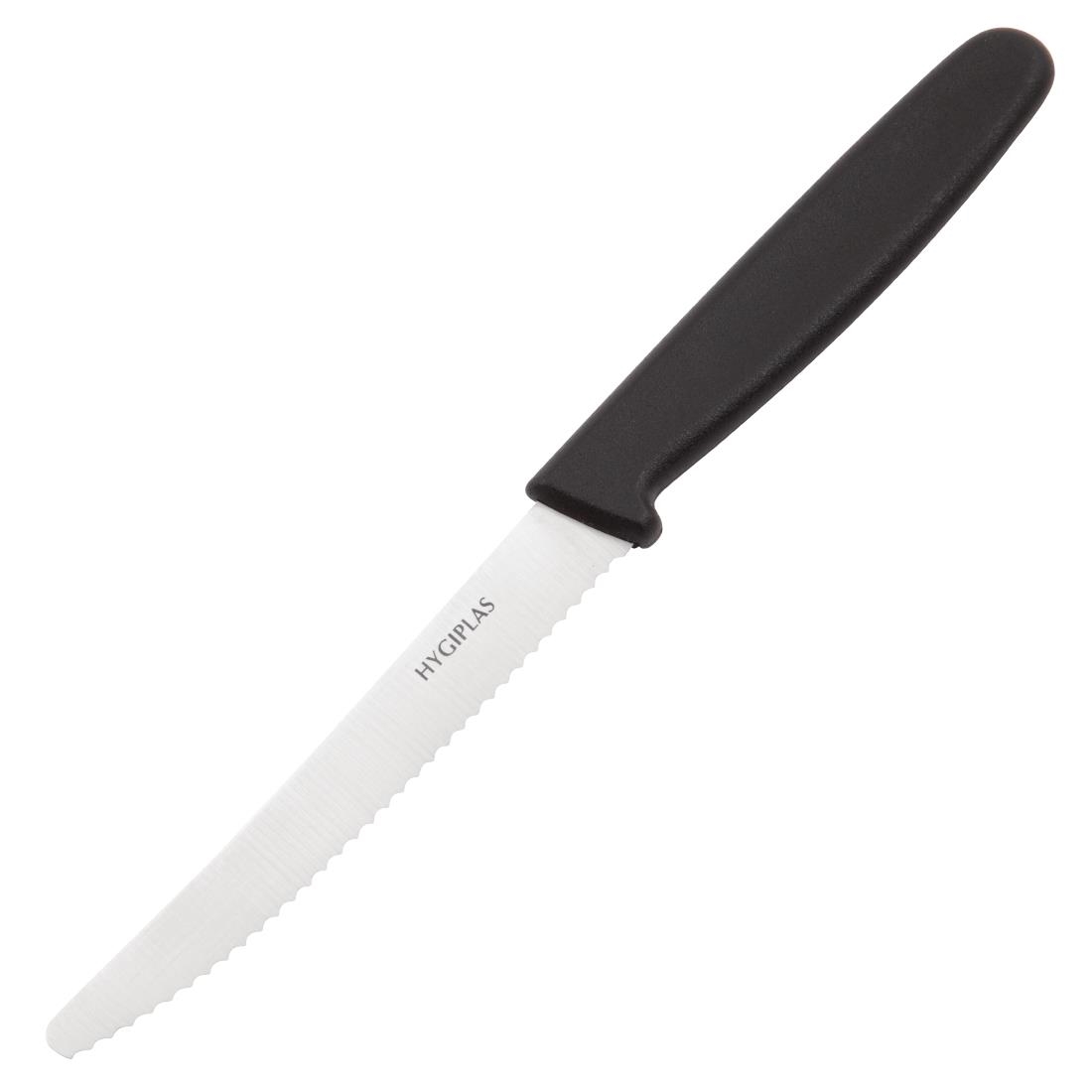 Hygiplas Serrated Tomato Knife Black 10cm