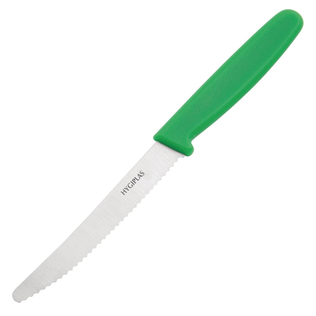 Hygiplas Serrated Tomato Knife Green 10cm