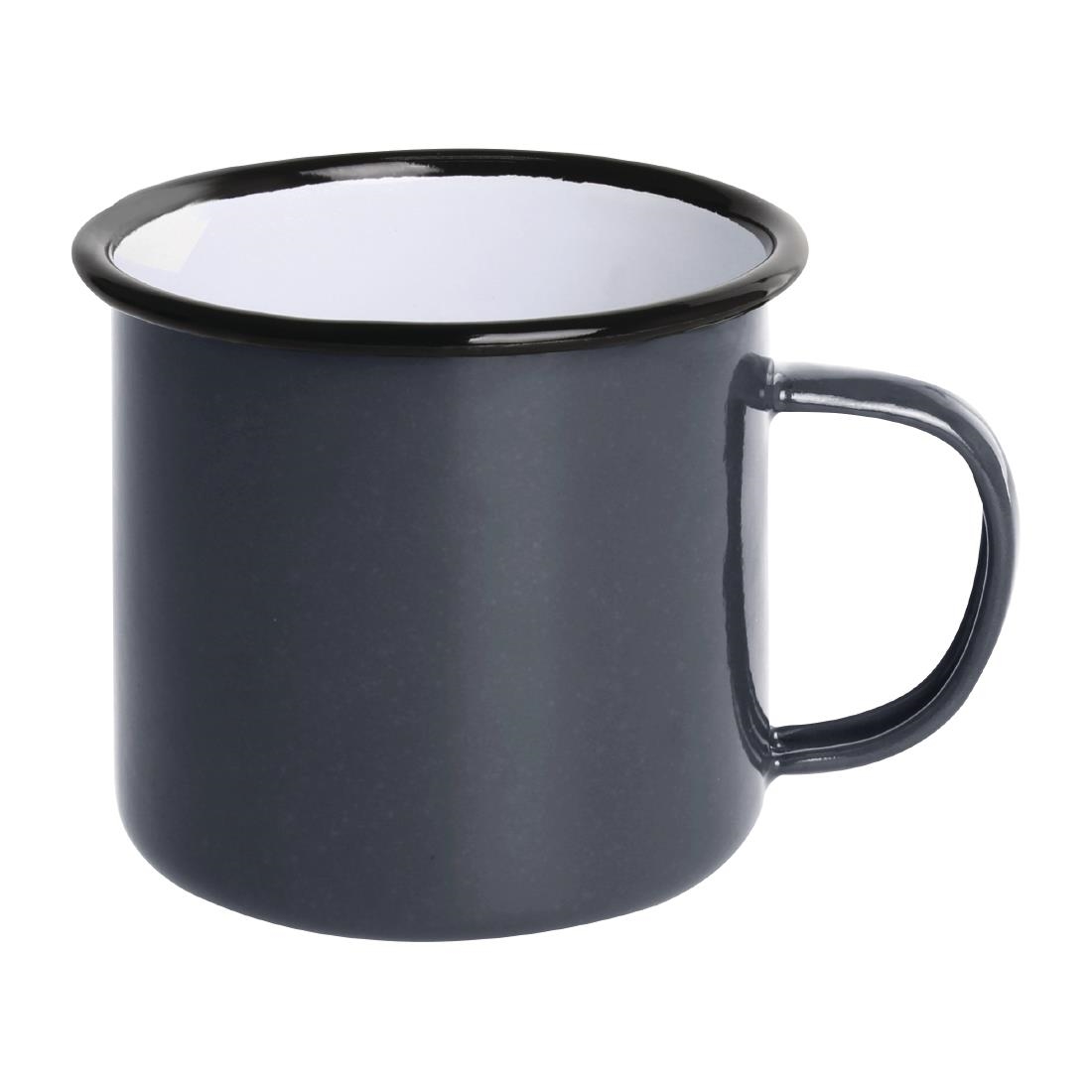 Olympia Enamel Mug Grey 350ml (Pack of 6)