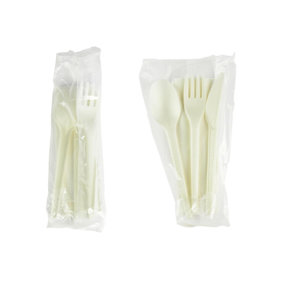 Vegware Individually Wrapped Compostable Cutlery Sets (Pack of 250)